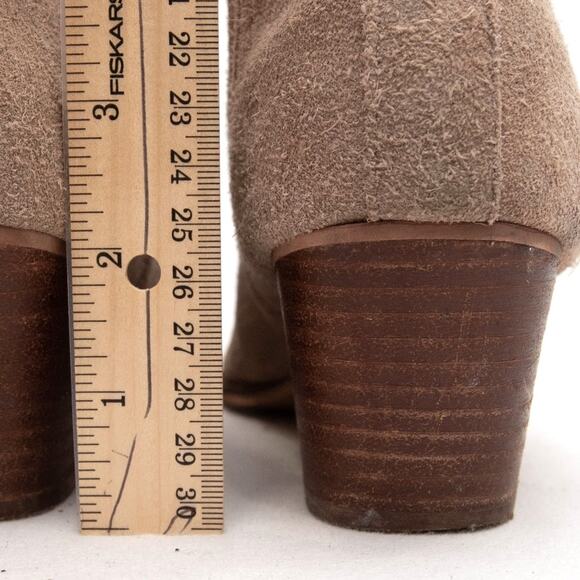 Dolce Vita Tan Suede Slip On Block Heel Jaydin Ankle Boots Booties Size 8 - Picture 5 of 12